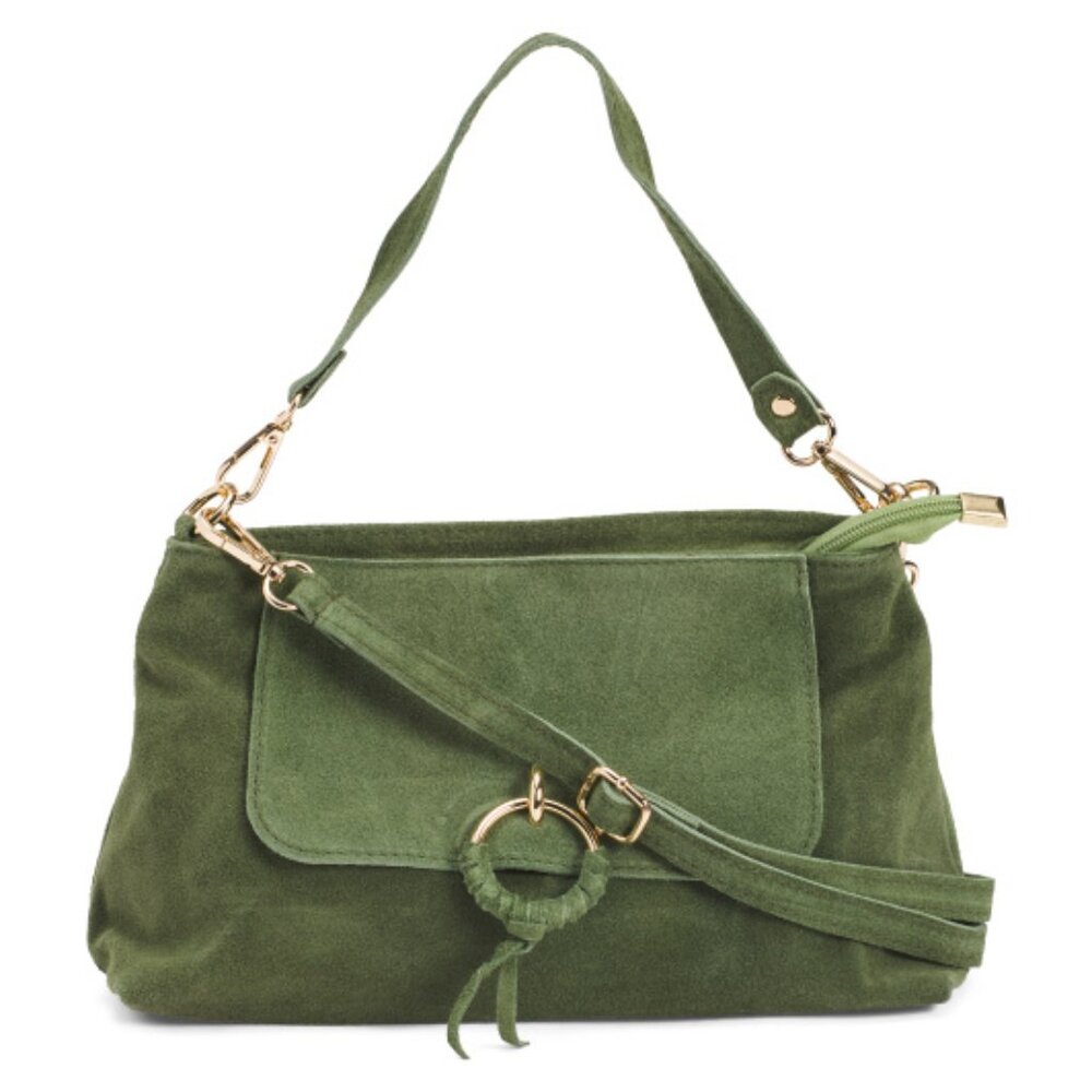 PERSAMAN NEW YORK Made In Italy Suede Shoulder Bag